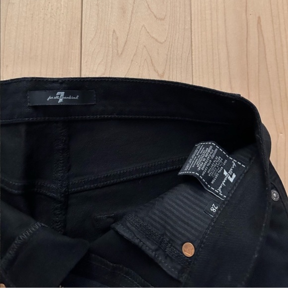 BNWOT- 7 For All Mankind Black Coated Denim Mini Skirt (28) - Picture 5 of 10